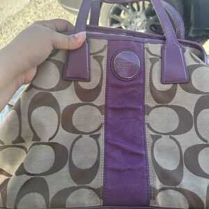 Coach Purple and Brown crossover bag